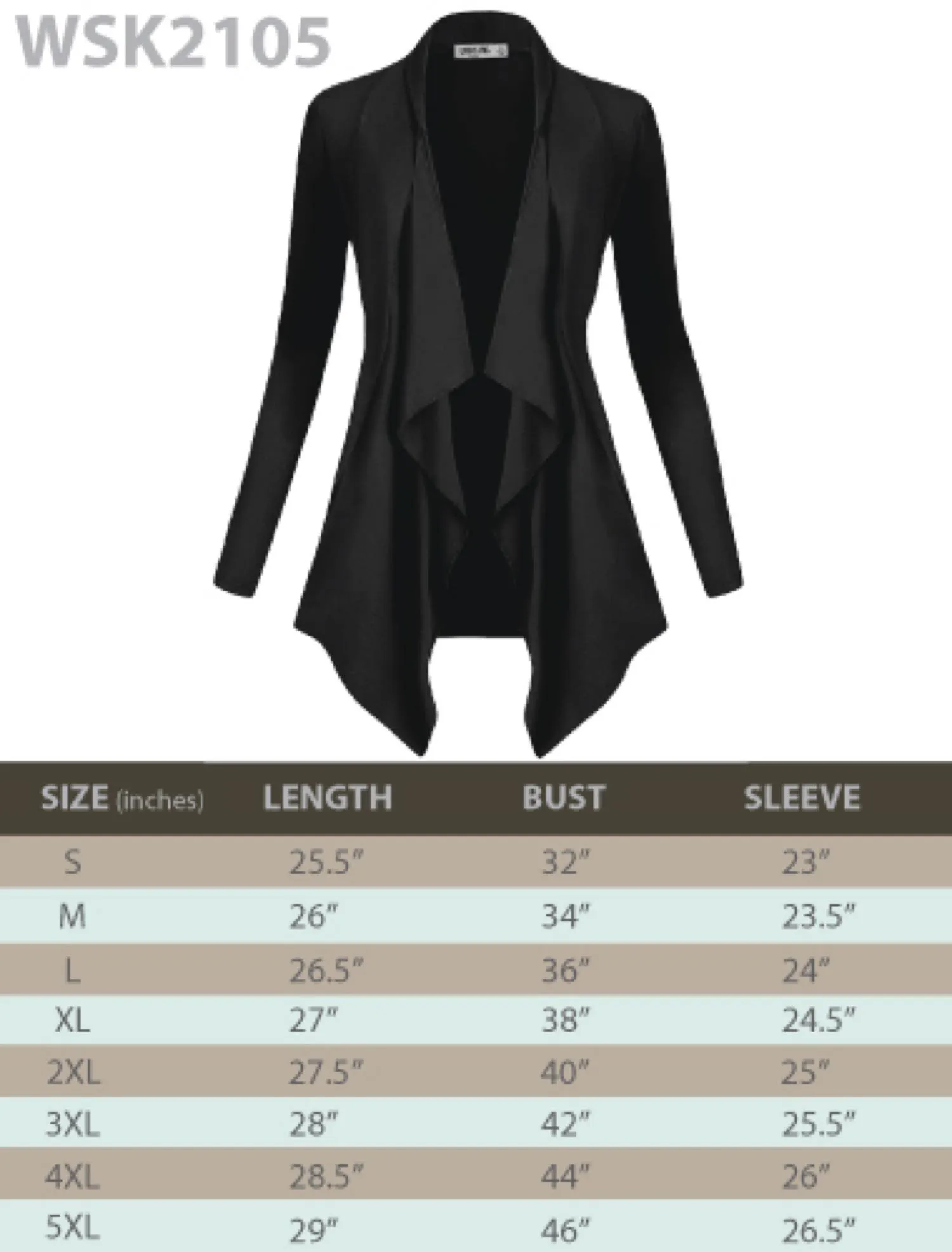 Women's Drape Front Open Cardigan