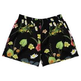 Women's Premium Floral Shorts- Black