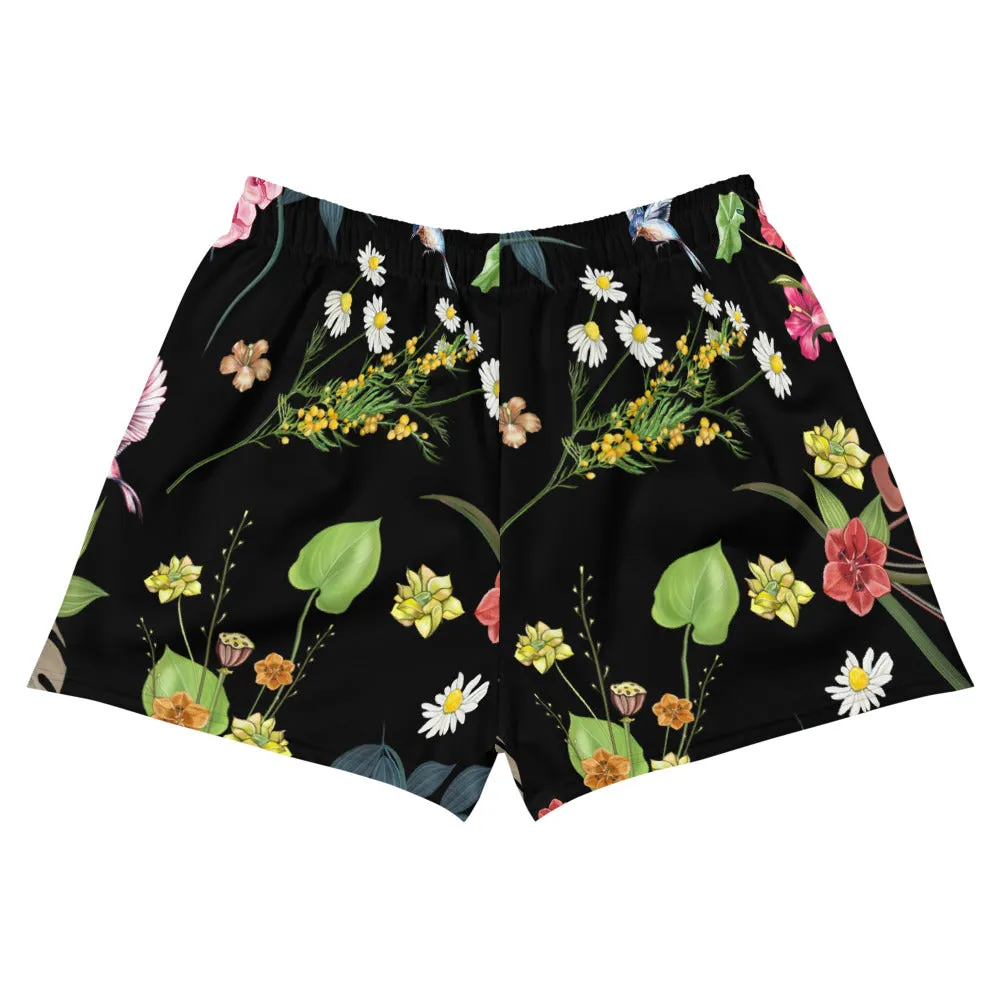 Women's Premium Floral Shorts- Black