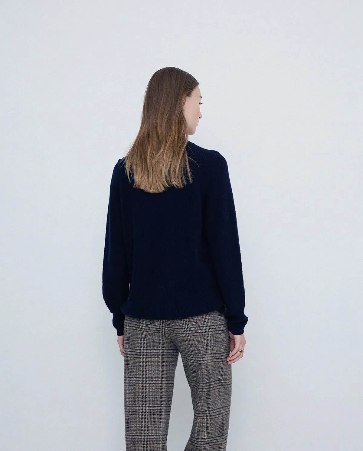 Wool blend sweater in navy by YERSE